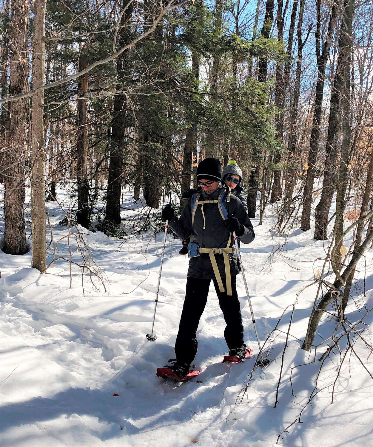 Snowshoeing with the family is a lot of fun.
